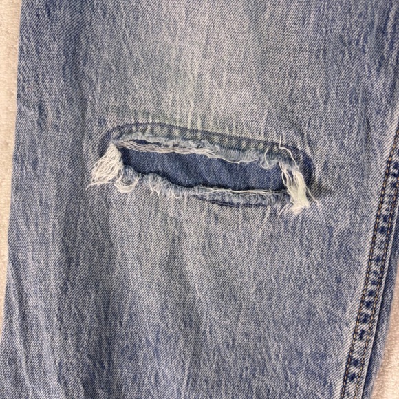 Abercrombie Kids Low Rise Baggy Jeans 11/12 Regular Light Wash Ripped Distressed - Picture 7 of 16